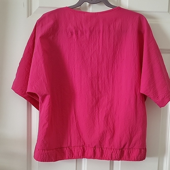 Orare Vintage Hot Pink V-Neck Top Embroidered Women Size M - Picture 3 of 8